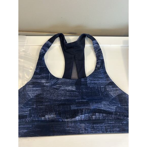 Lululemon Train Times Bra Illuminate Multi Blue/ Black size 4 Mesh women - Picture 5 of 7
